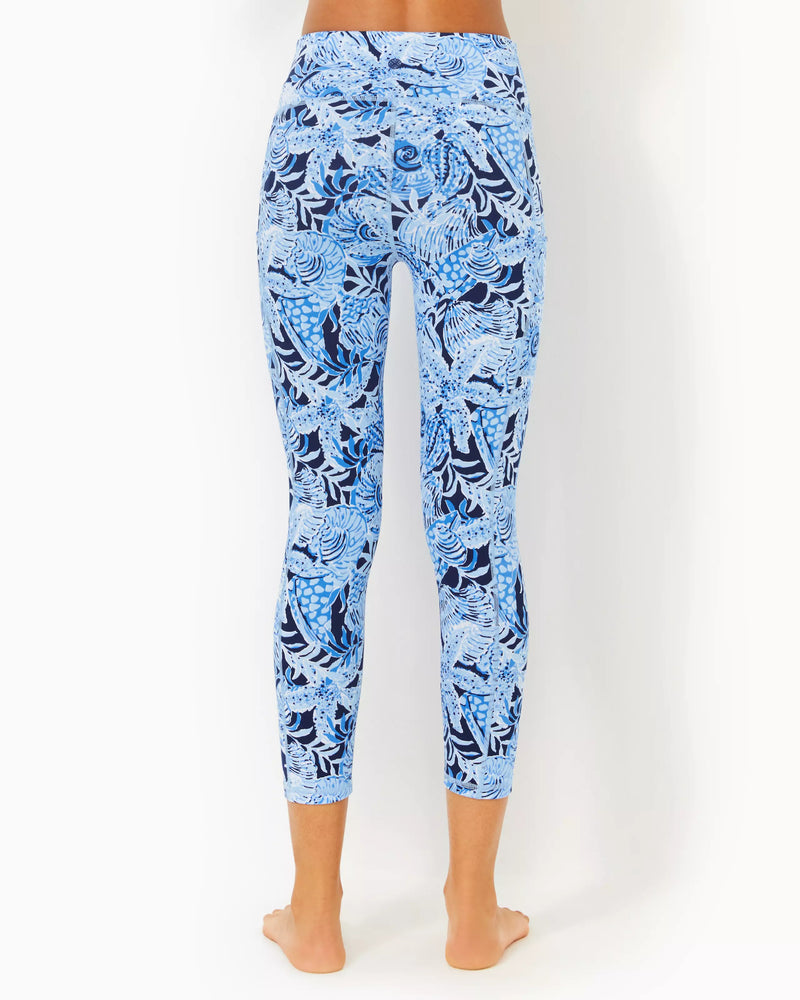 The "Bonaire Blue Coastal Constellation" Weekender High Rise Midi UPF 50+ Leggings by Lilly Pulitzer