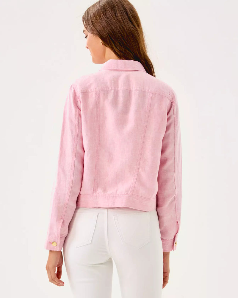 The "Conch Shell Pink" Seaspray Linen Jacket by Lilly Pulitzer