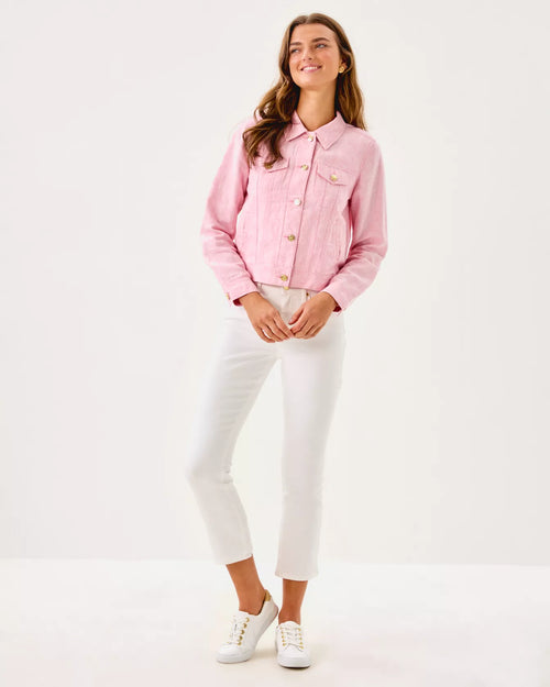 The "Conch Shell Pink" Seaspray Linen Jacket by Lilly Pulitzer