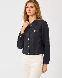 The "Noir" Seaspray Linen Jacket by Lilly Pulitzer
