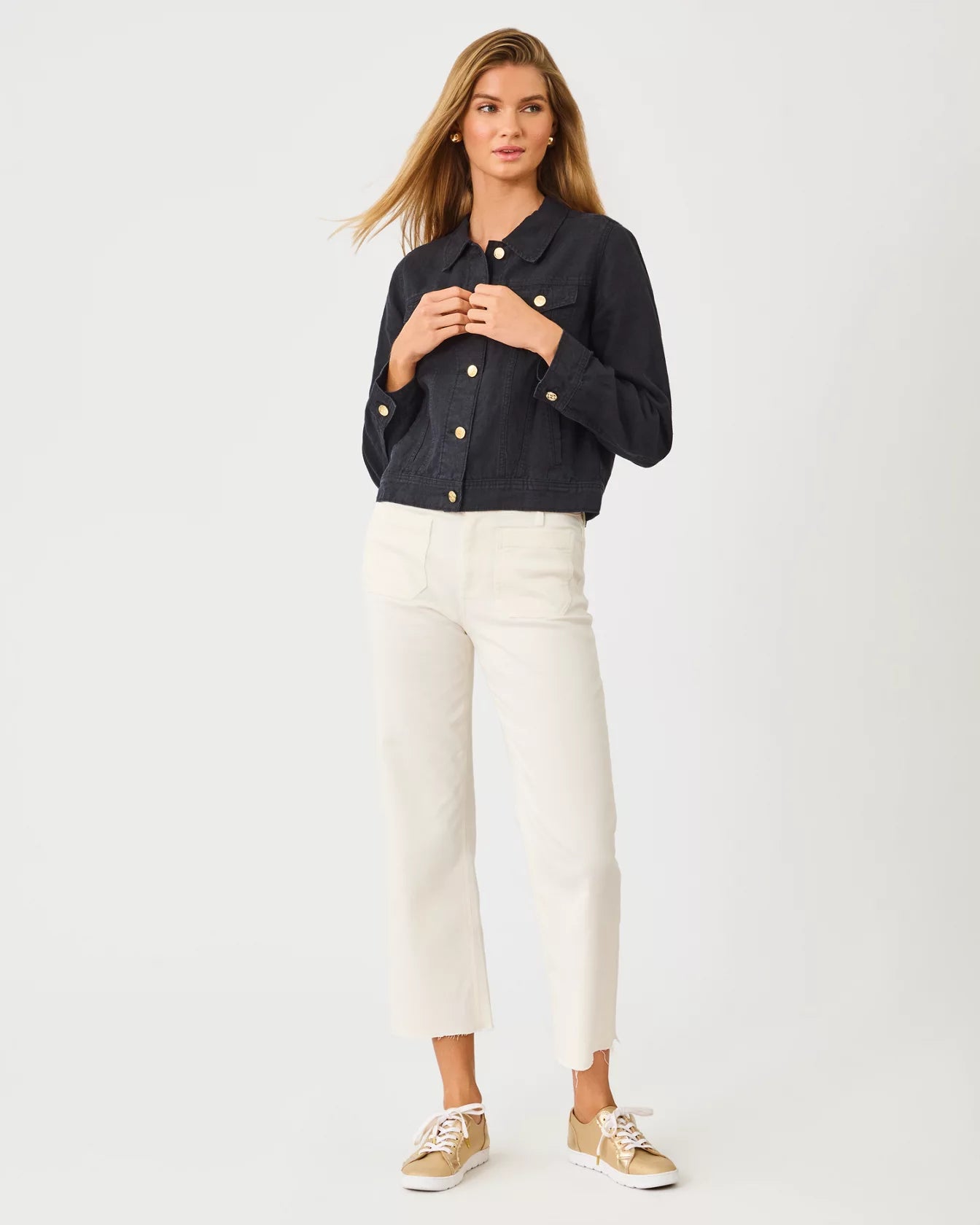 The "Noir" Seaspray Linen Jacket by Lilly Pulitzer