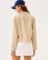 The "Wicker Tan" Seaspray Linen Jacket by Lilly Pulitzer