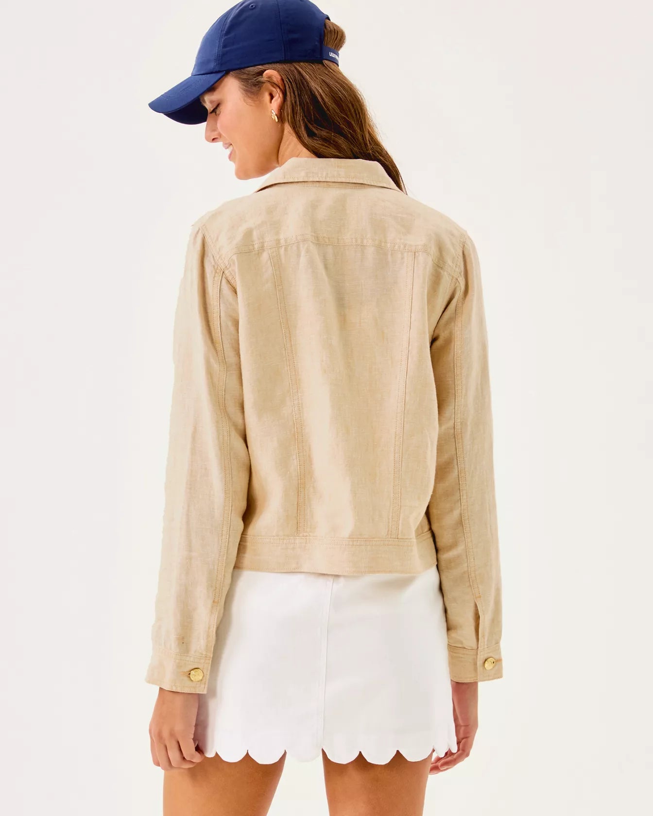 The "Wicker Tan" Seaspray Linen Jacket by Lilly Pulitzer