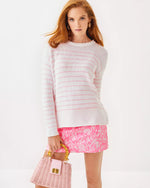 The "Pink Muse Tidepool Stripe" Lotan Sweater by Lilly Pulitzer