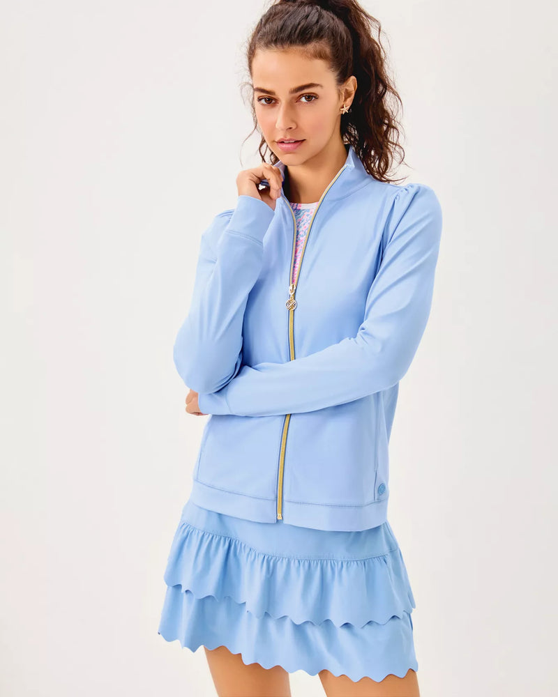 The "Jacaranda Blue" UPF 50+ Luxletic Caraway Jacket by Lilly Pulitzer