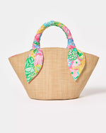 The "Multi Bright Delight Patch" Malia Mini Straw Bag by Lilly Pulitzer