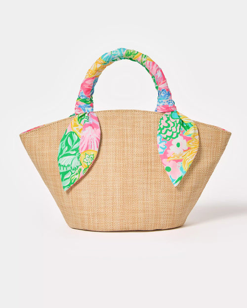 The "Multi Bright Delight Patch" Malia Mini Straw Bag by Lilly Pulitzer