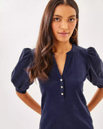 The "Low Tide Navy" Ronson Knit Top by Lilly Pulitzer