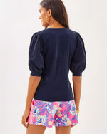 The "Low Tide Navy" Ronson Knit Top by Lilly Pulitzer