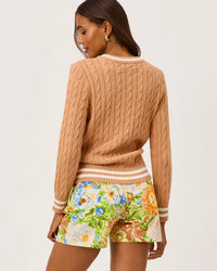 The "Iced Latte x Coconut Tipping" Brockton Crew Neck Sweater by Lilly Pulitzer