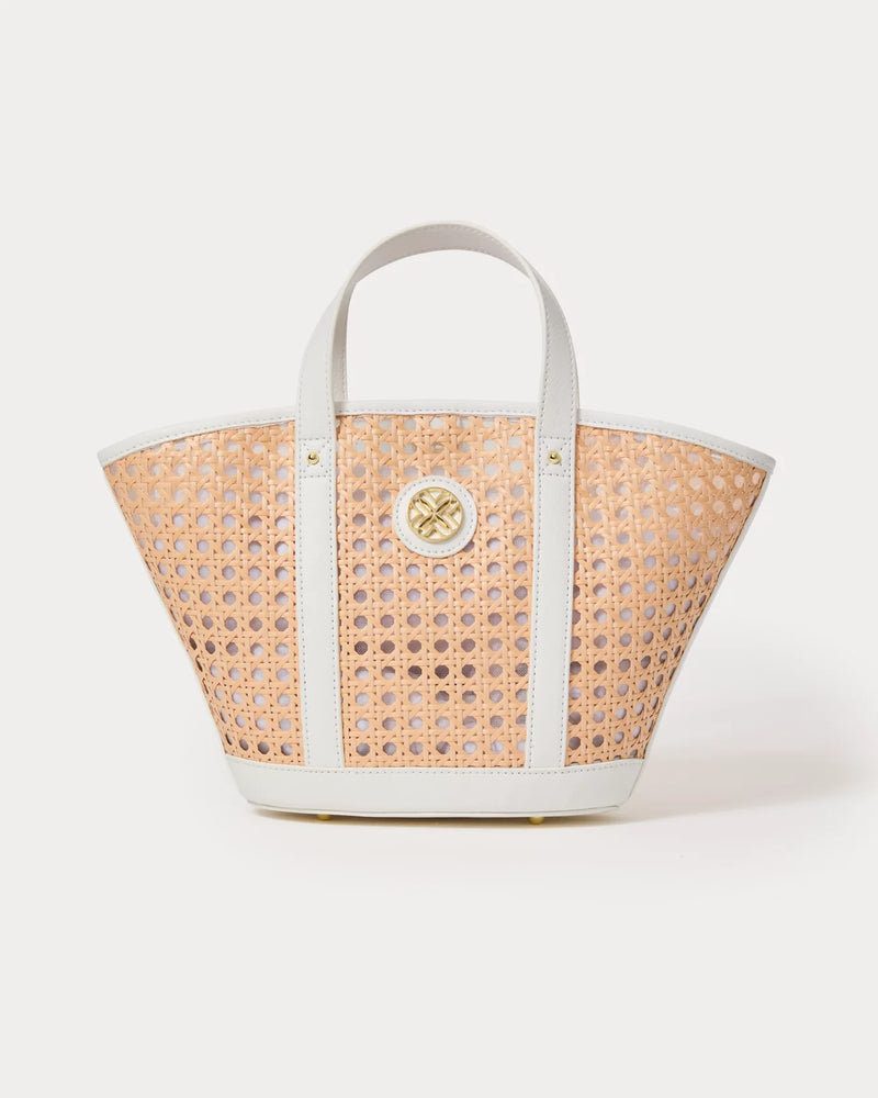 The "Sand Bar x Resort White" Mini Wintour Cane Bag by Lilly Pulitzer