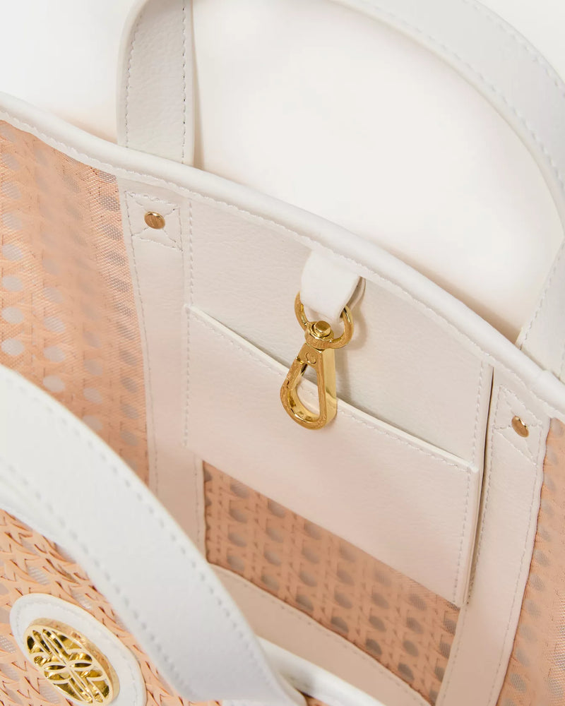 The "Sand Bar x Resort White" Mini Wintour Cane Bag by Lilly Pulitzer