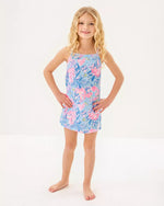 The "Elephant Splash" Girls Mini Kyleigh Dress by Lilly Pulitzer