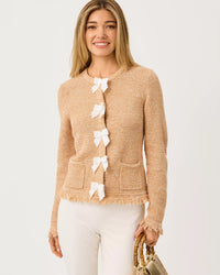 The "Iced Latte Marl" Kelso Bow Cardigan by Lilly Pulitzer