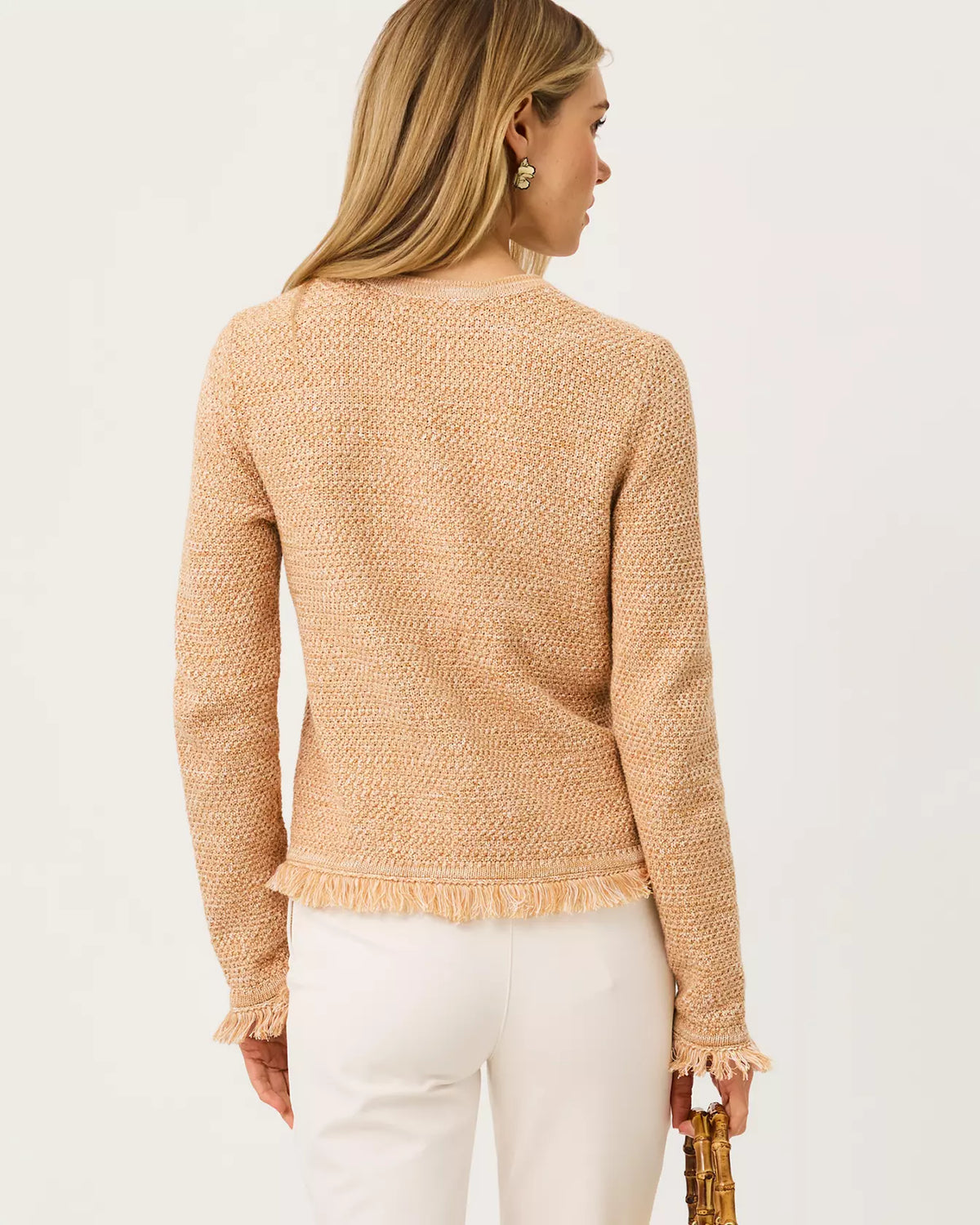 The "Iced Latte Marl" Kelso Bow Cardigan by Lilly Pulitzer