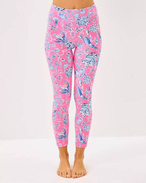 The "Barefoot Beachcombers" UPF 50+ Luxletic 24" High Rise Weekender Midi Legging by Lilly Pulitzer