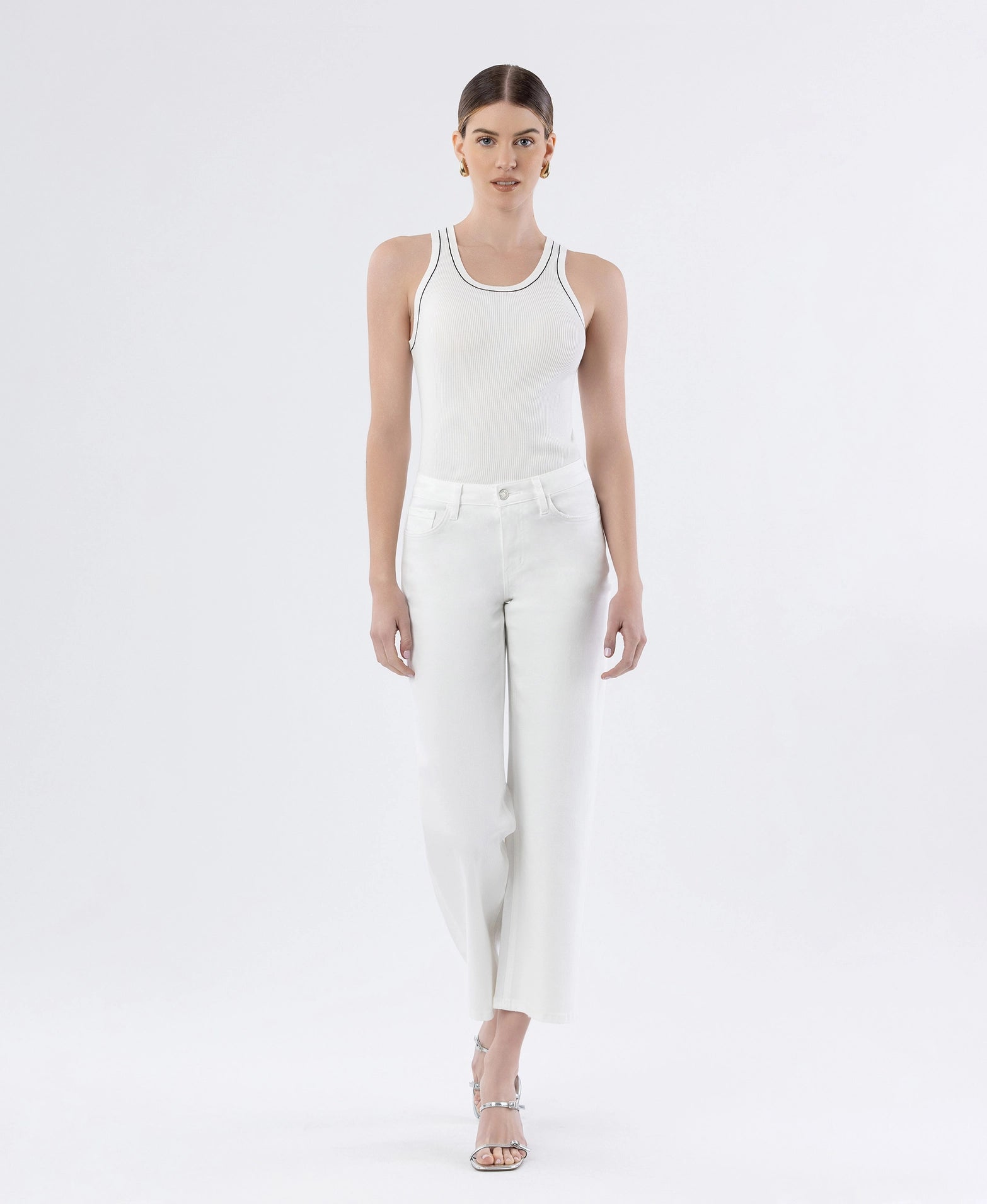 The "Olivia" Mid Rise Ankle Wide Leg Jeans by Vervet Flying Monkey