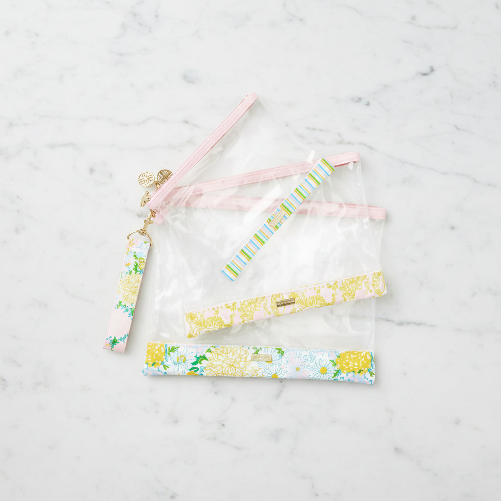 The "Lilly Garden" Carryall Trio Pouch Set by Lilly Pulitzer