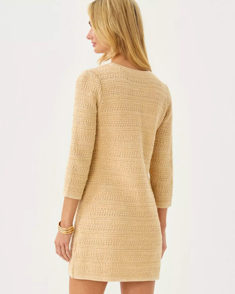 The "Rattan Metallic Marl" Rhysa Sweater Dress by Lilly Pulitzer