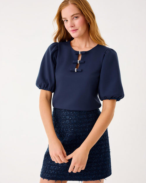 The “Low Tide Navy” Ethenia Knit Top by Lilly Pulitzer