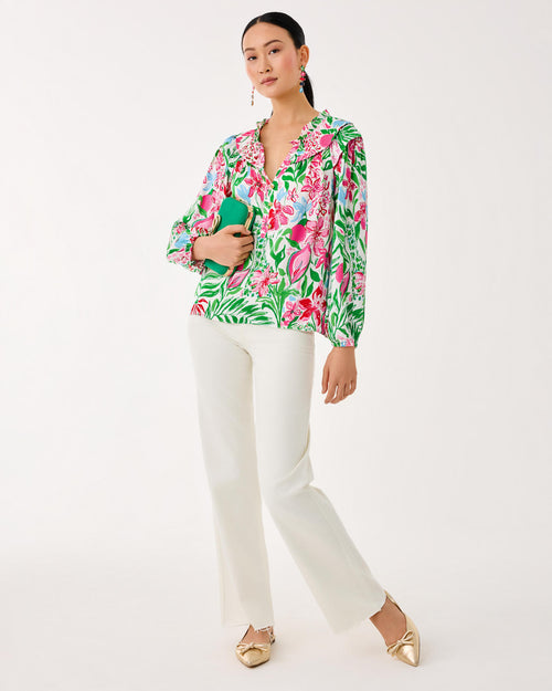 The “Glowing Gardens” Japhia Long Sleeve Top by Lilly Pulitzer