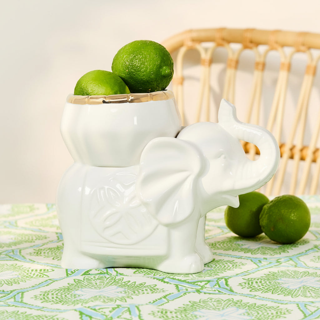 The "Ceramic Elephant Cachepot” by Lilly Pulitzer