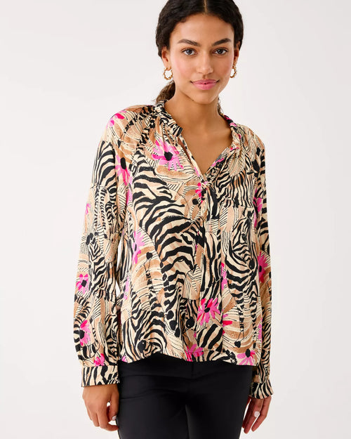 The "El Morocco" Alinta Long Sleeve Top by Lilly Pulitzer