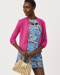 The "Pink Aster" Faretta Cardigan by Lilly Pulitzer