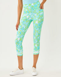 The "Throw Me a Line" UPF 50+ Luxletic 21" Weekender High Rise Crop Legging by Lilly Pulitzer