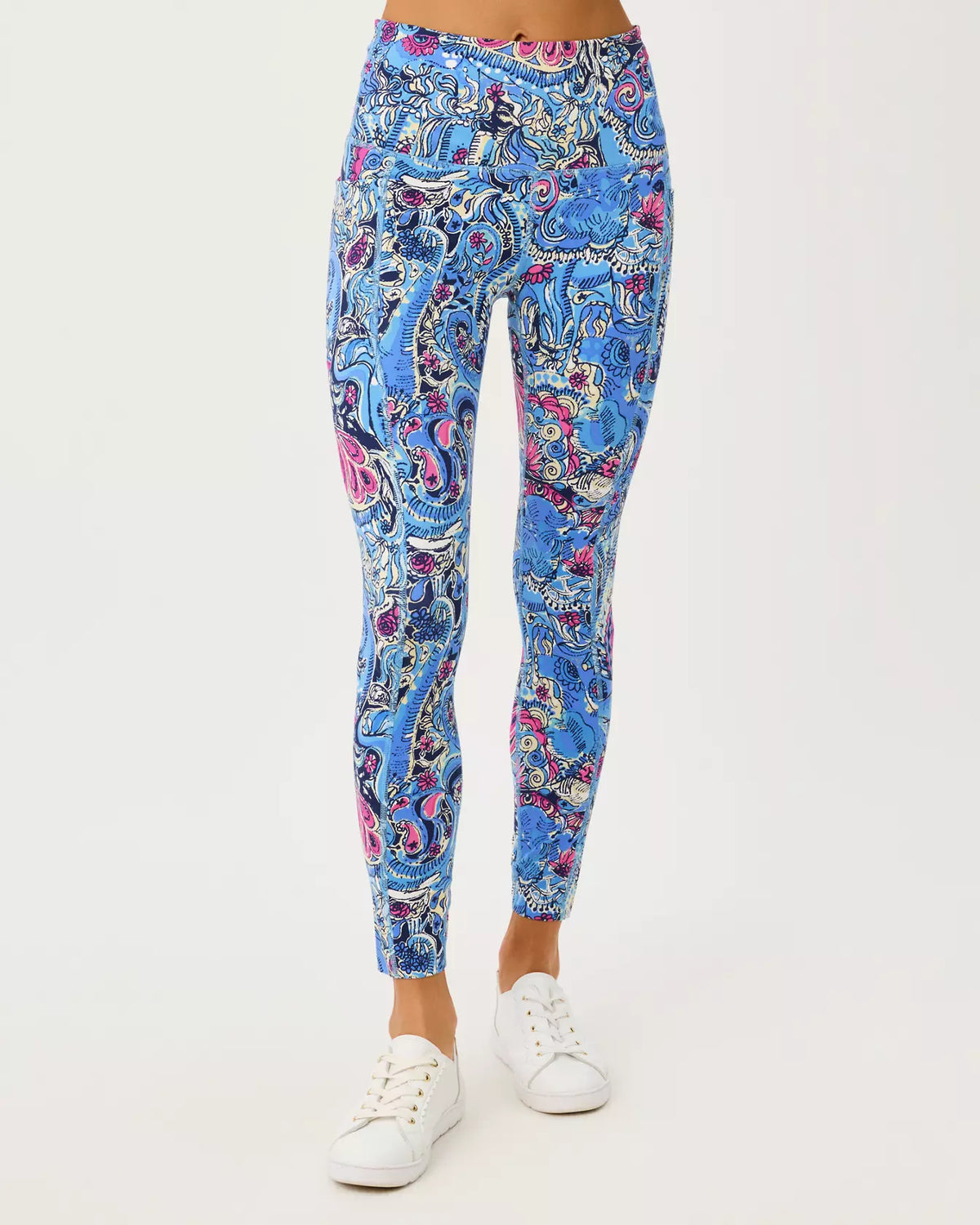 The "Paisley Parade" UPF 50+ Luxletic Endurance High Rise Midi Legging by Lilly Pulitzer