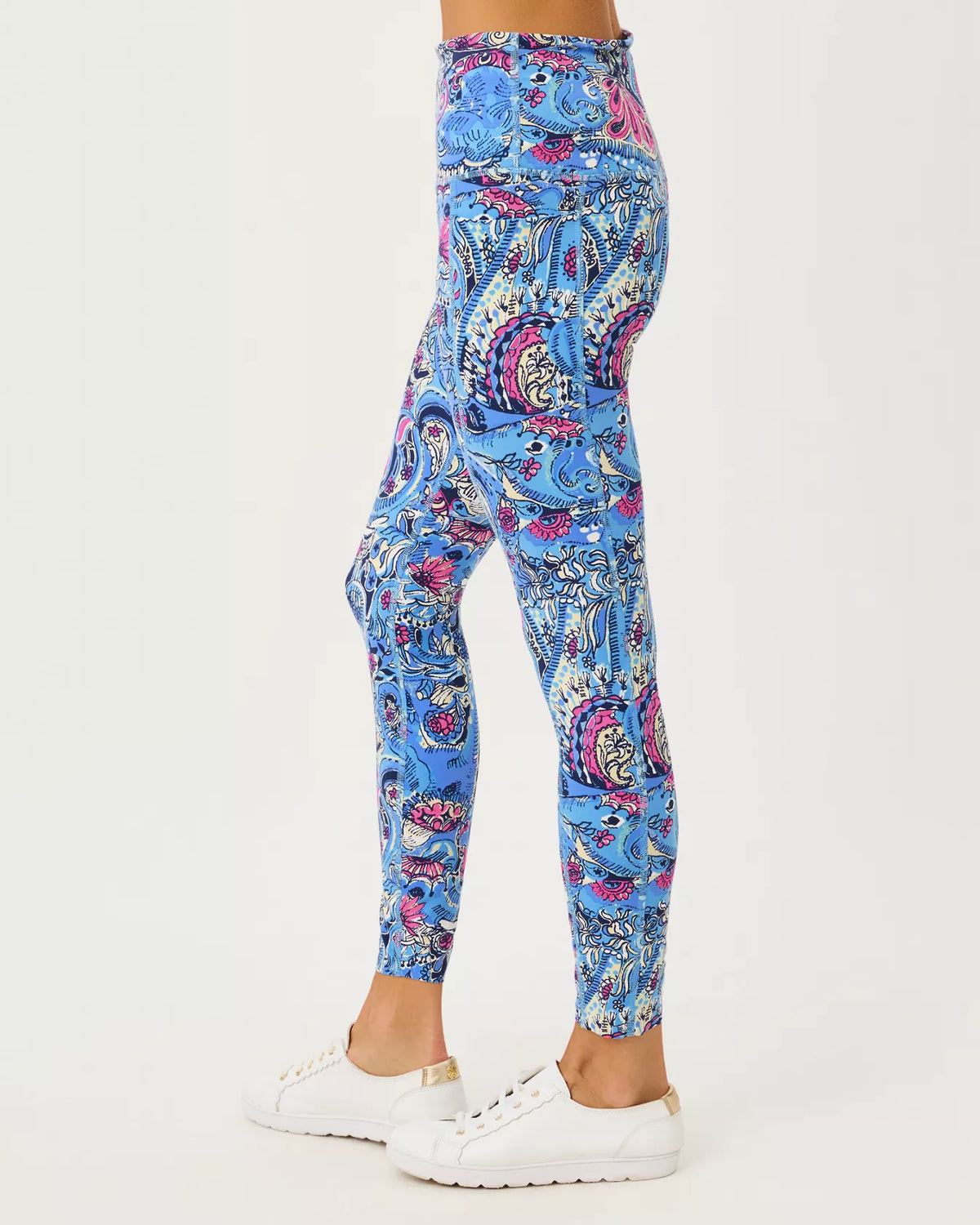 The "Paisley Parade" UPF 50+ Luxletic Endurance High Rise Midi Legging by Lilly Pulitzer