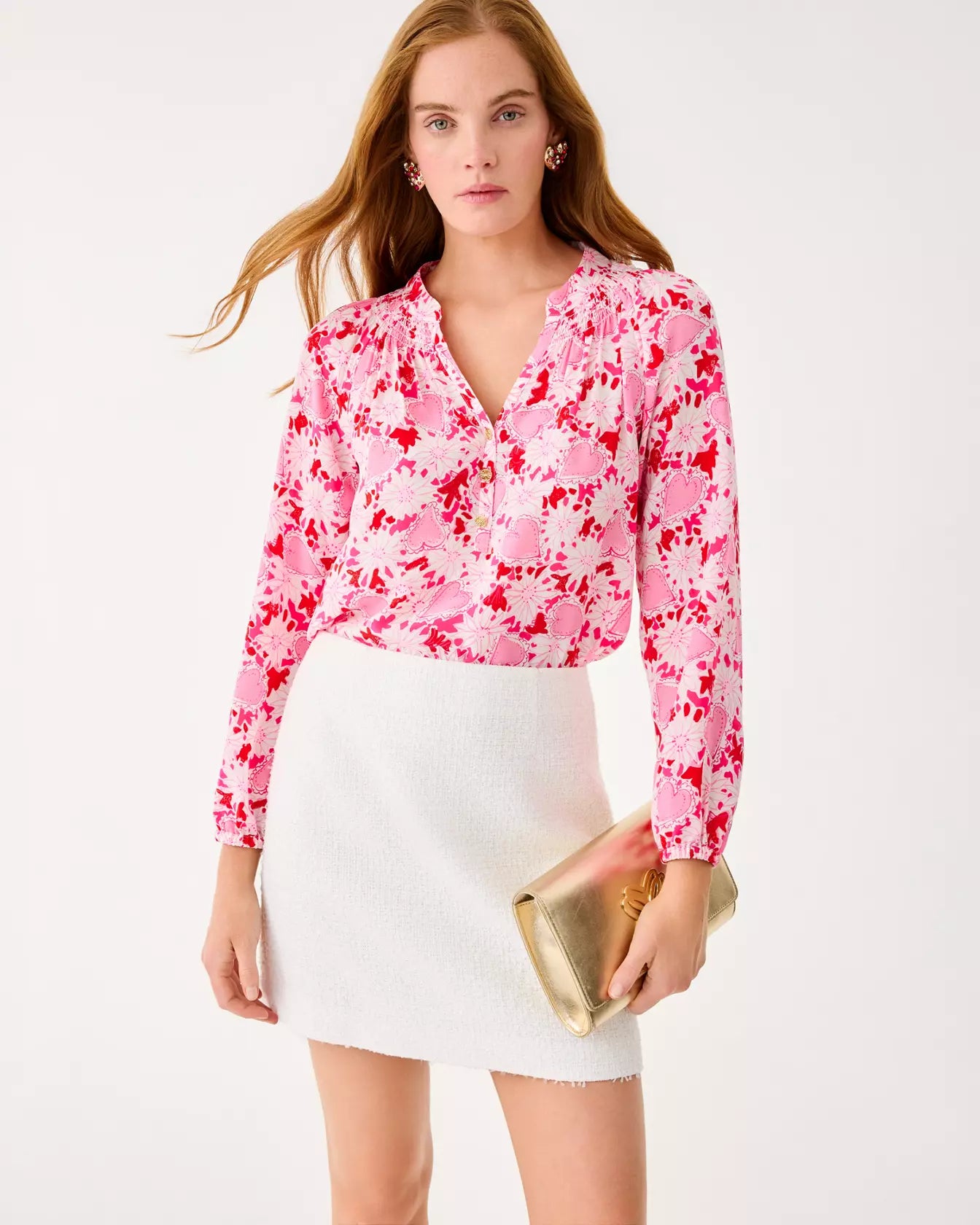 The "Dear Heart" Elsa Silk Top by Lilly Pulitzer