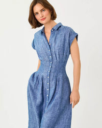 The "Tonya" Linen Midi Shirtdress by Lilly Pulitzer