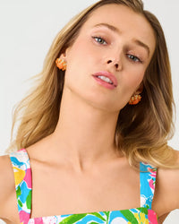 The "Sunset Orange" Seaside Harbour Earrings by Lilly Pulitzer