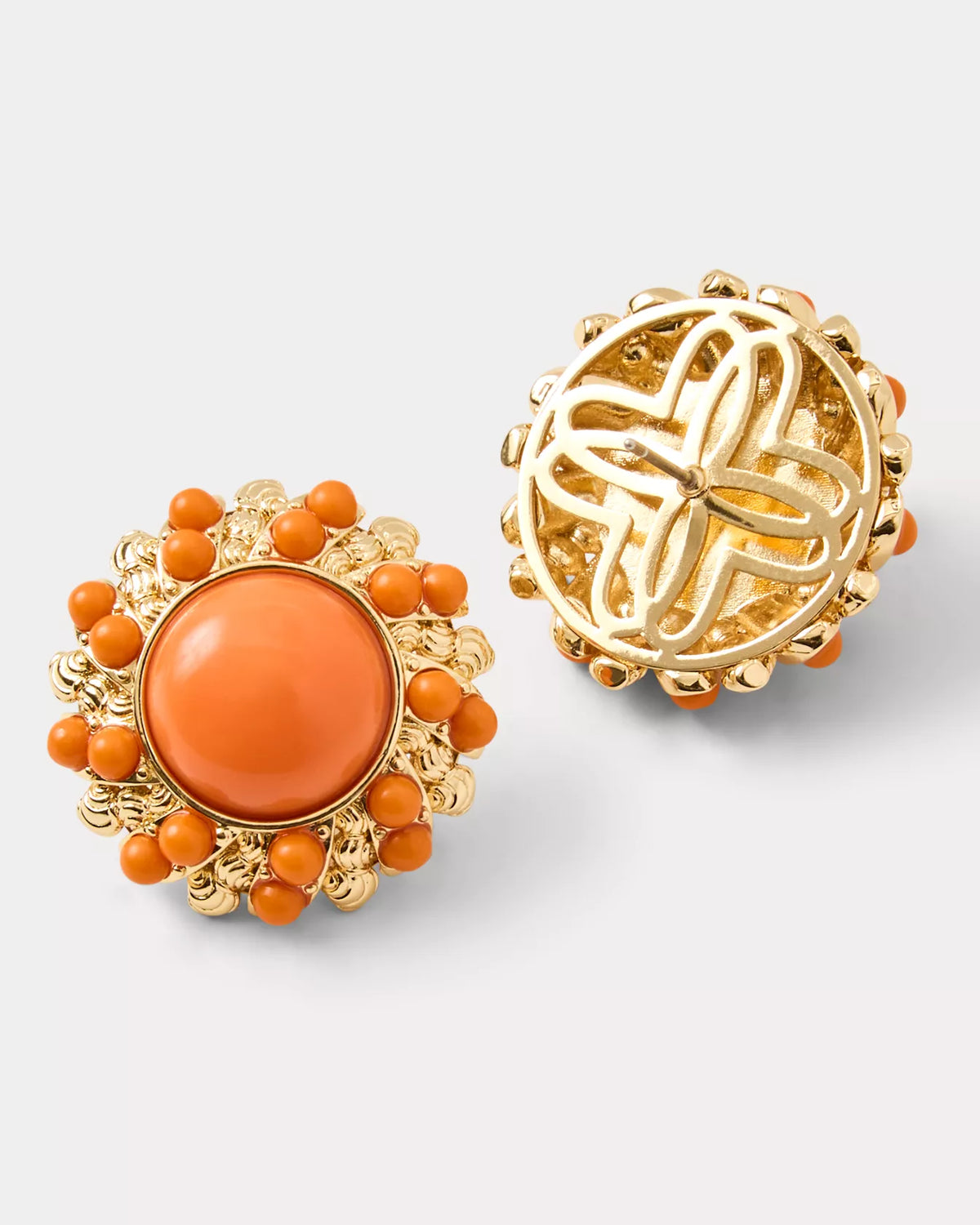 The "Sunset Orange" Seaside Harbour Earrings by Lilly Pulitzer