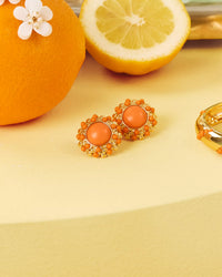 The "Sunset Orange" Seaside Harbour Earrings by Lilly Pulitzer