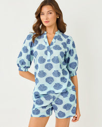 The "Day Dream Blue Seashell" Kilah Stripe Jacquard Short by Lilly Pulitzer