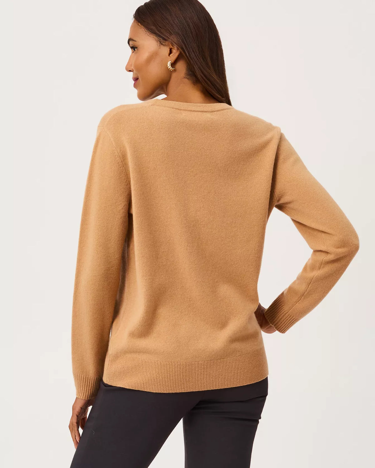 The "Heathered Iced Latte" Tippery Longer Length Cashmere Cardigan by Lilly Pulitzer