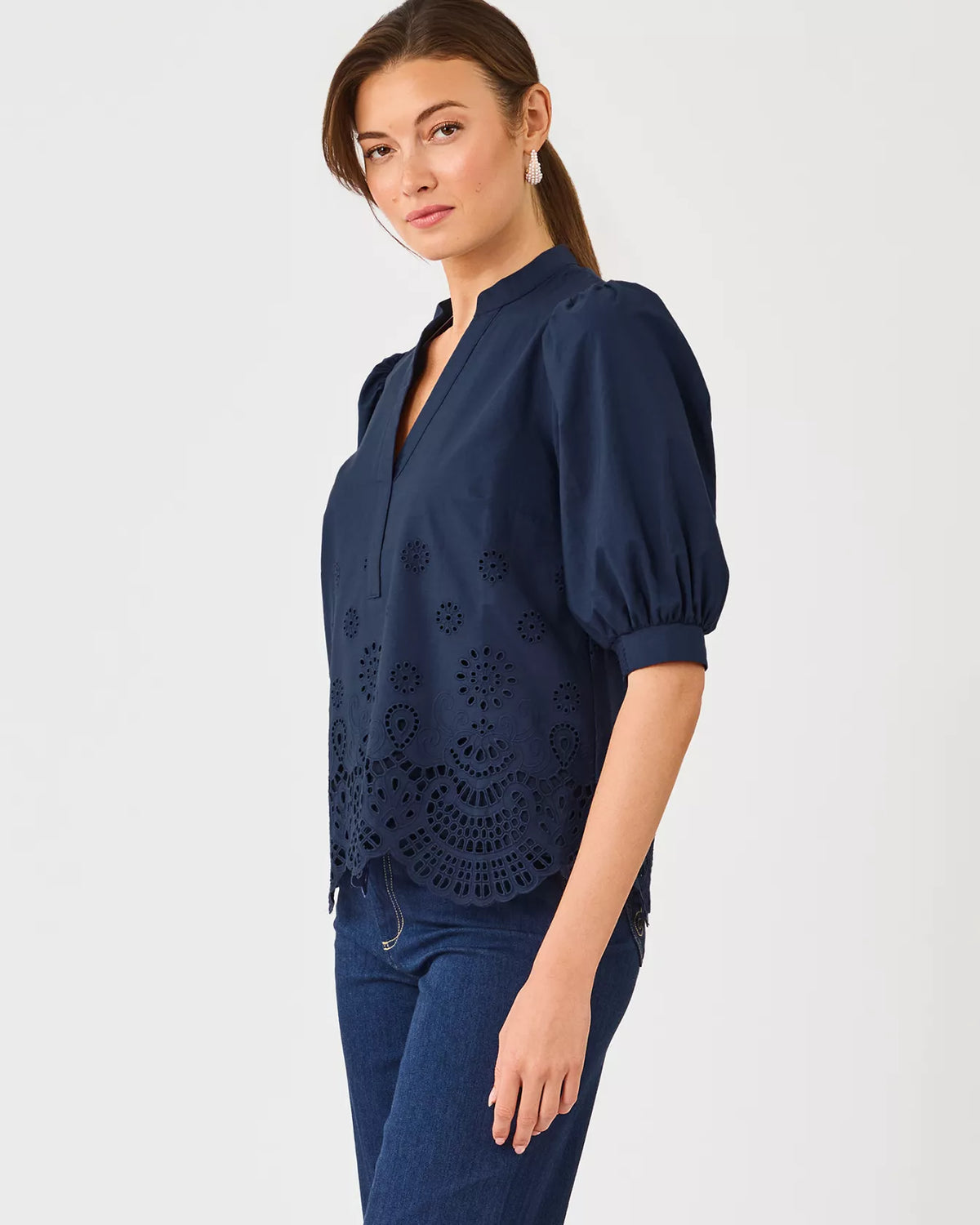 The "Low Tide Navy" Mialeigh Top by Lilly Pulitzer