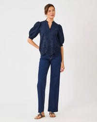 The "Low Tide Navy" Mialeigh Top by Lilly Pulitzer