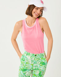 The "Conch Shell Pink" UPF 50+ Luxletic Westley Cutout Tank by Lilly Pulitzer
