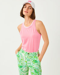 The "Conch Shell Pink" UPF 50+ Luxletic Westley Cutout Tank by Lilly Pulitzer