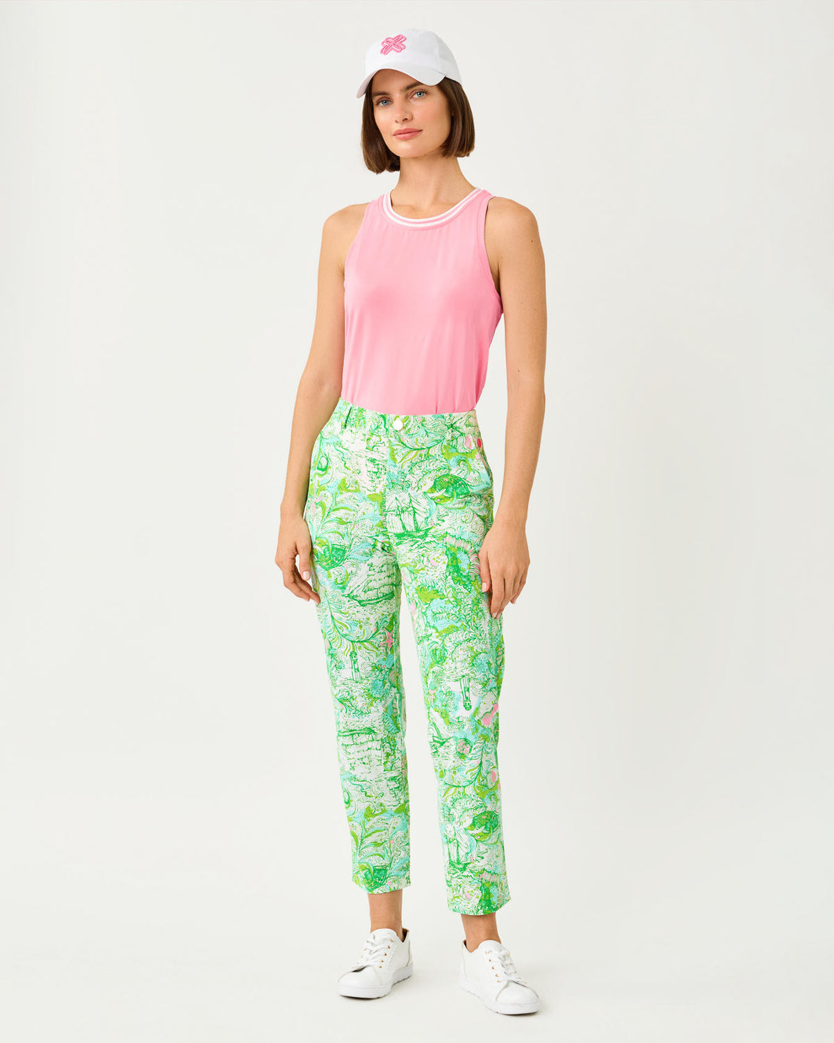 The "Conch Shell Pink" UPF 50+ Luxletic Westley Cutout Tank by Lilly Pulitzer
