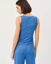 The "Heathered Merriweather Blue" UPF 50+ Marsaille Scoop Neck Tank by Lilly Pulitzer
