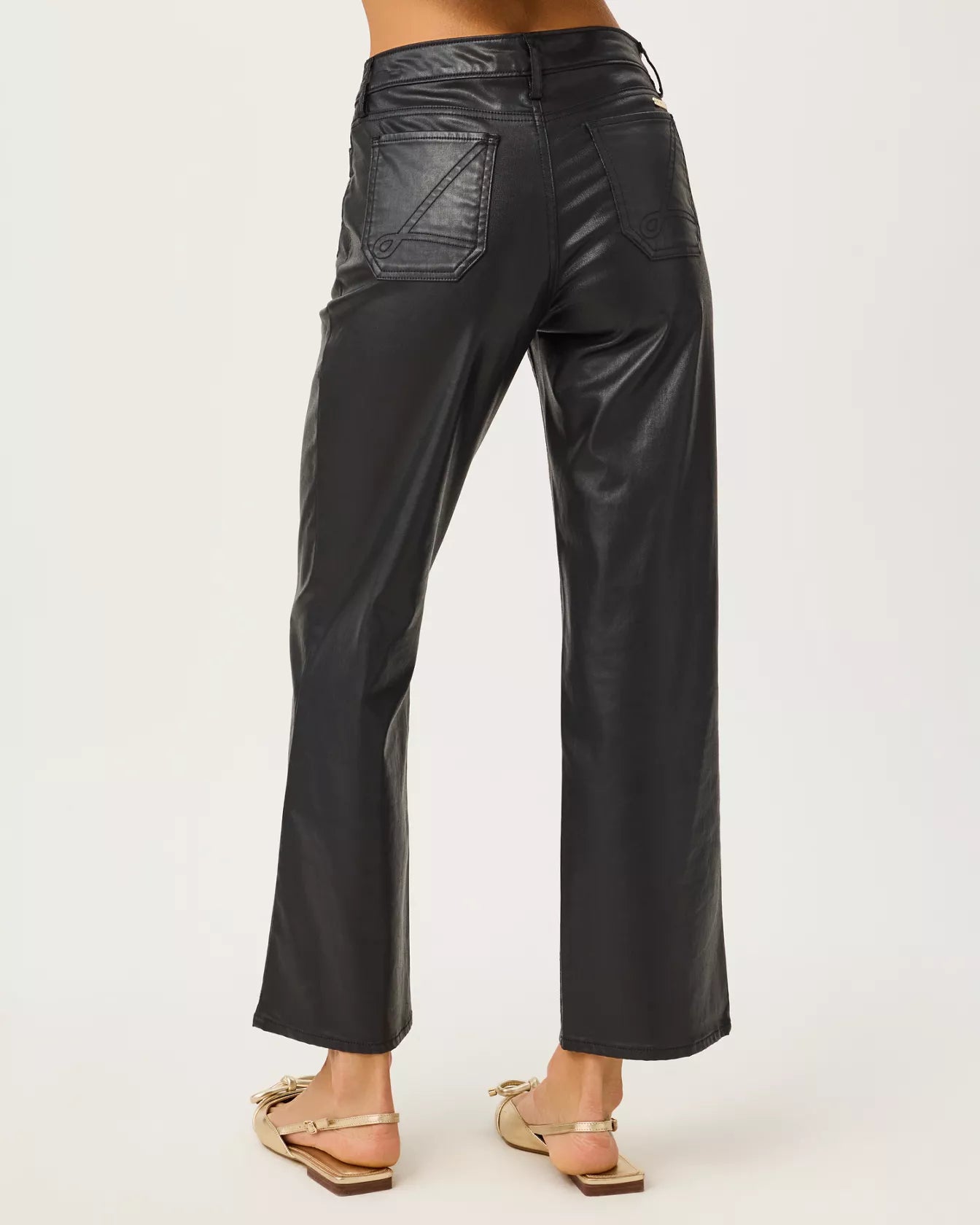 The "Noir" 27" Harleen High Rise Coated Jean by Lilly Pulitzer