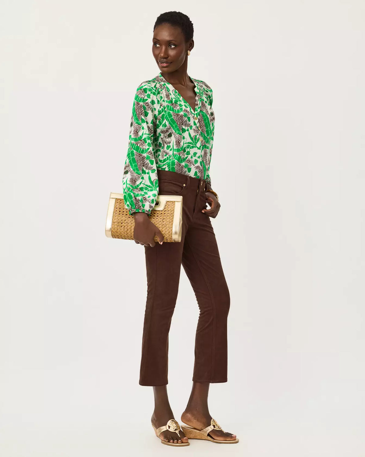 The "Coco Beach" 28" Annet High Rise Crop Flare Pant by Lilly Pulitzer