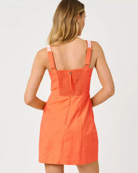 The "Sunset Orange" Isleen Skirted Romper by Lilly Pulitzer