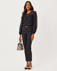 The "Noir" Gail Silk Top by Lilly Pulitzer