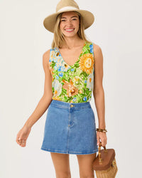 The "Medium Wash" Colette Stretch Denim Mini Skirt by Lilly Pulitzer