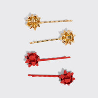 Kitsch Gift Bow Bobby Pins worn